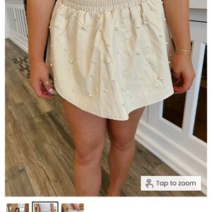 Ivory pearl skort
